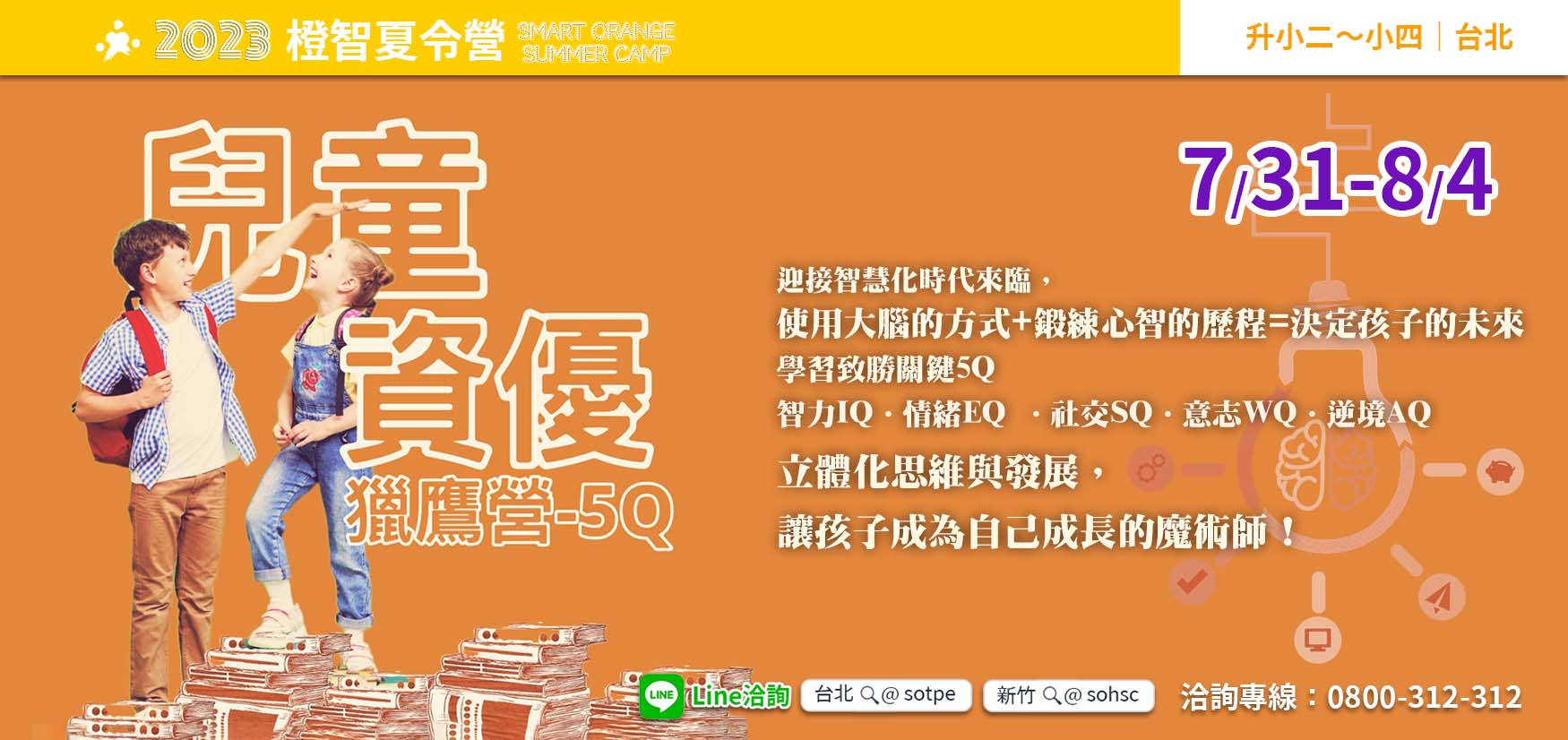 2023夏令營｜兒童資優獵鷹營-5Q 7/31(一)-8/4(五)(台北)，圓滿結業！